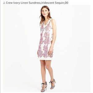 J.Crew Linen Sundress in Iridescent Sequins